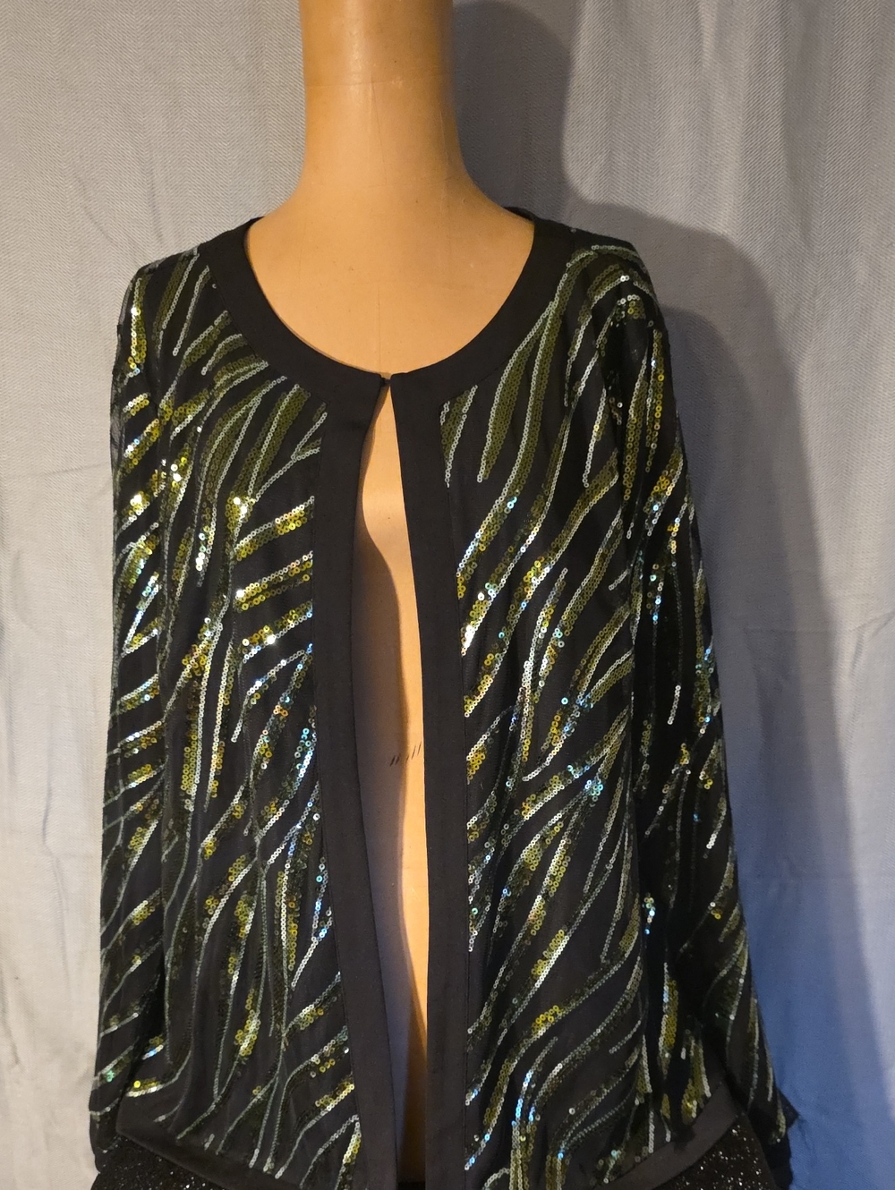 Bob Mackie Black and Gold Designer Label Jacket